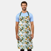 Vibrant Citruswitte bloem, heldere zomer Schort (Gedragen)