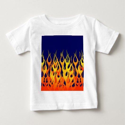 Vibrant Classic Racing Flames op Navy Blue (Voorkant)