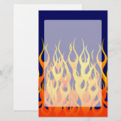 Vibrant Classic Racing Flames op Navy Blue Briefpapier (Voorkant / Achterkant)