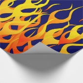 Vibrant Classic Racing Flames op Navy Blue Cadeaupapier (Hoek)