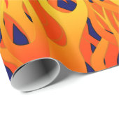 Vibrant Classic Racing Flames op Navy Blue Cadeaupapier (Rol Hoek)