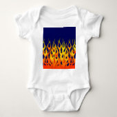 Vibrant Classic Racing Flames op Navy Blue Romper (Voorkant)
