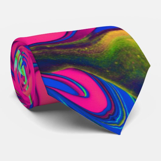 Vibrant Color Aesthetic Pattern Stropdas (Opgerold)