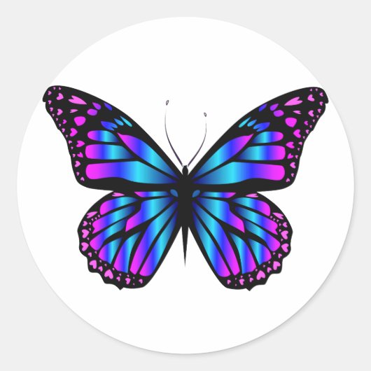 vibrant color butterfly  ronde sticker (Voorkant)