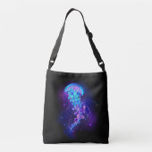 Vibrant Color Glowing Jellyfish Crossbody Tas (Achterkant)