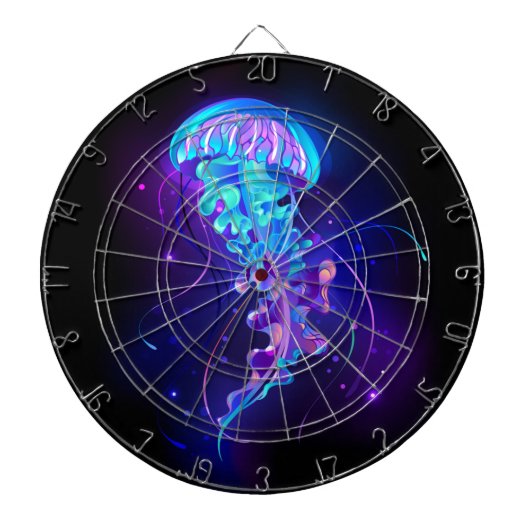 Vibrant Color Glowing Jellyfish Dartbord (Voorkant)