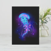 Vibrant Color Glowing Jellyfish Kaart (Staand voorkant)