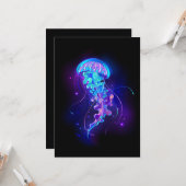 Vibrant Color Glowing Jellyfish Kaart (Voorkant / Achterkant in situ)