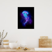 Vibrant Color Glowing Jellyfish Poster (Keuken)