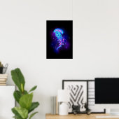 Vibrant Color Glowing Jellyfish Poster (Thuiskantoor)