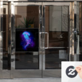 Vibrant Color Glowing Jellyfish Raamsticker (Kantoordeur)