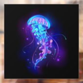 Vibrant Color Glowing Jellyfish Raamsticker (Vel 2)