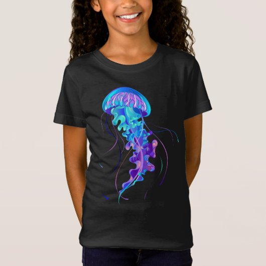 Vibrant Color Glowing Jellyfish T-shirt (Voorkant)