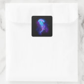 Vibrant Color Glowing Jellyfish Vierkante Sticker (Tas)