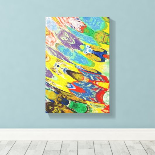 Vibrant Color Wave Canvas Afdruk (Insitu (Houten vloer))