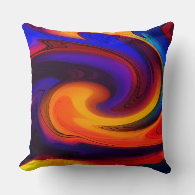 Vibrant Colorful Abstract Swirl Sierkussen (Voorkant)