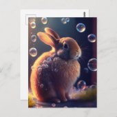 Vibrant Colorful Bubble Bunny Rabbit Briefkaart (Voorkant / Achterkant)