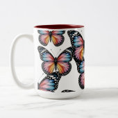 Vibrant Colorful Butterfly Illustration” Tweekleurige Koffiemok (Links)