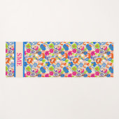 Vibrant Colorful Floral Monogram Yogamat (Voorkant (horizontaal))