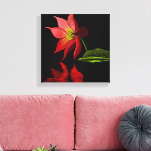Vibrant Colorful Lily Pond Wrapped Canvas (Insitu (Woonkamer))