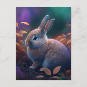 Vibrant Colorful Rabbit Briefkaart