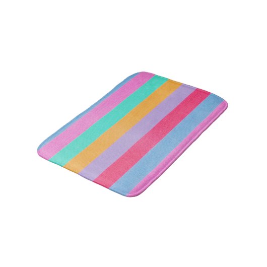 Vibrant Colorful Retro Stripes Badmat (Gekanteld)