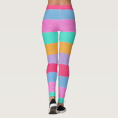 Vibrant Colorful Retro Stripes Leggings (Achterkant)