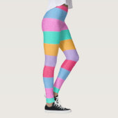 Vibrant Colorful Retro Stripes Leggings (Rechts)
