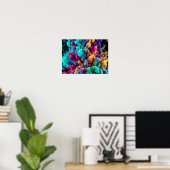 Vibrant colorful smoke swirling against black back poster (Thuiskantoor)