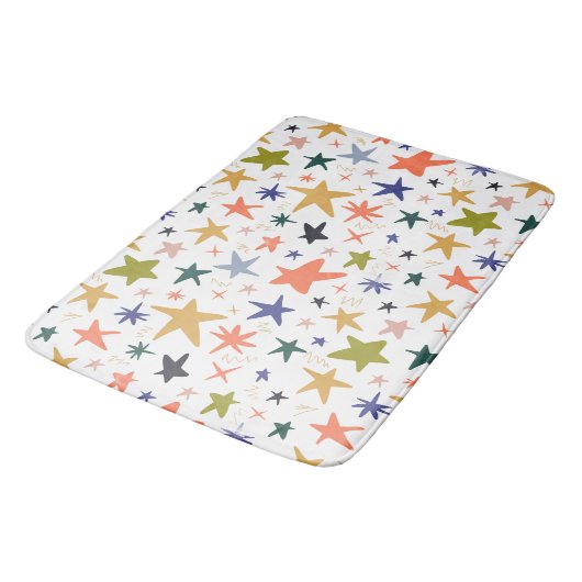 Vibrant Colorful Star Pattern  Badmat (Gekanteld)