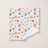 Vibrant Colorful Star Pattern With Bad Handdoek (Wasdoekje)