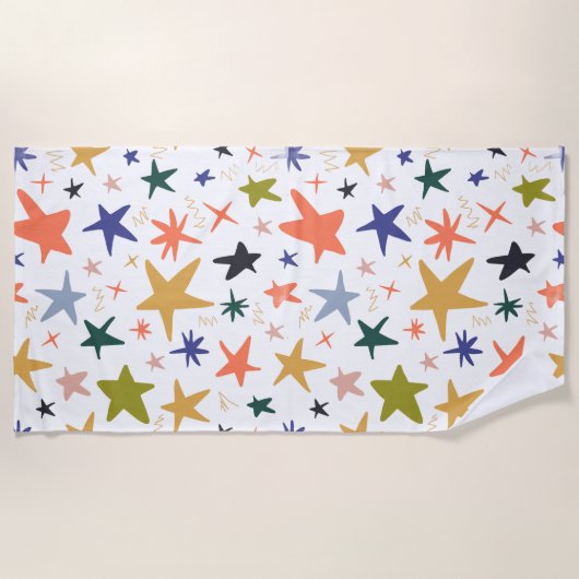 Vibrant Colorful Star Pattern With Cozy Strandlaken (Voorkant)
