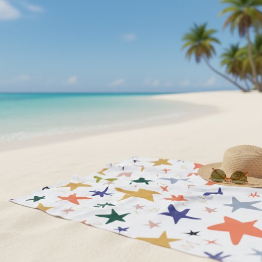 Vibrant Colorful Star Pattern With Cozy Strandlaken