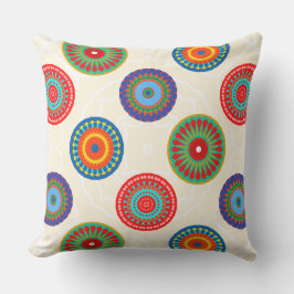 Vibrant Colorful Summer Mandala Double Sided Buitenkussen