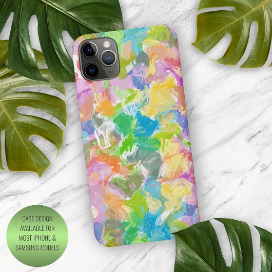 Vibrant Colorful Summer Paint Splatter Art Patroon iPhone Hoesje