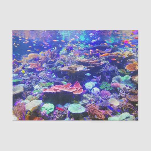 Vibrant Colorful Tropical Fish Aquarium Tissuepapier (Voorkant)