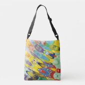 Vibrant Colorful Waves Crossbody Tas (Achterkant)