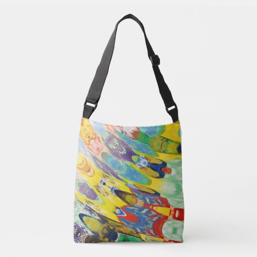 Vibrant Colorful Waves Crossbody Tas (Voorkant)