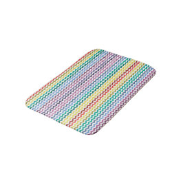 Vibrant Colorful Zig Zag Design - Bath Mat