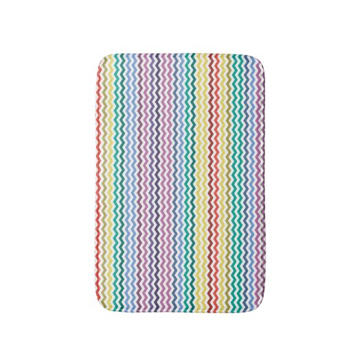 Vibrant Colorful Zig Zag Design - Bath Mat (Voorkant Verticaal)
