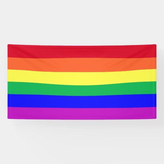 Vibrant Colors Gay Pride Flag Rainbow Stripe Party Spandoek (Horizontaal)