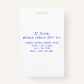 Vibrant Colors Hospital CNA Photo ID Name Badge (Achterkant)