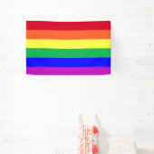Vibrant Colors LGBT Gay Pride Flag Rainbow Stripes Spandoek (Insitu)