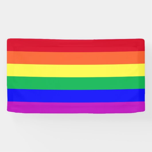 Vibrant Colors LGBT LGBTQ+ Gay Pride Rainbow Flag Spandoek (Horizontaal)