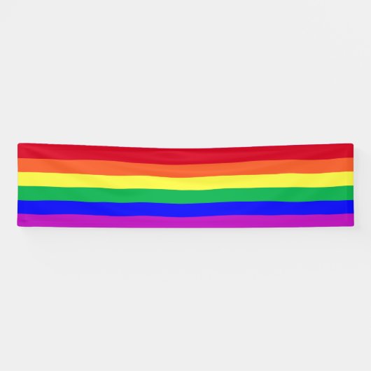 Vibrant Colors LGBTQ Pride Rainbow Stripes Party Spandoek (Horizontaal)