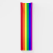 Vibrant Colors LGBTQ Pride Rainbow Stripes Party Spandoek (Verticaal)