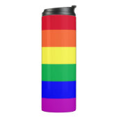 Vibrant Colors LGBTQIA Pride Classic Rainbow Flag Thermosbeker (Gedraaid links)