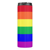 Vibrant Colors LGBTQIA Pride Classic Rainbow Flag Thermosbeker (Achterkant)