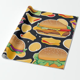 Vibrant Colourful Cheeseburgers Cadeaupapier
