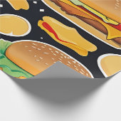 Vibrant Colourful Cheeseburgers Cadeaupapier (Hoek)